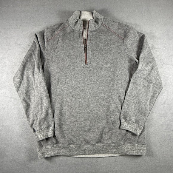 Tommy Bahama Other - Tommy Bahama Pullover Mens 2XL Reversible Dark Gray Half Zip Sweater Casual